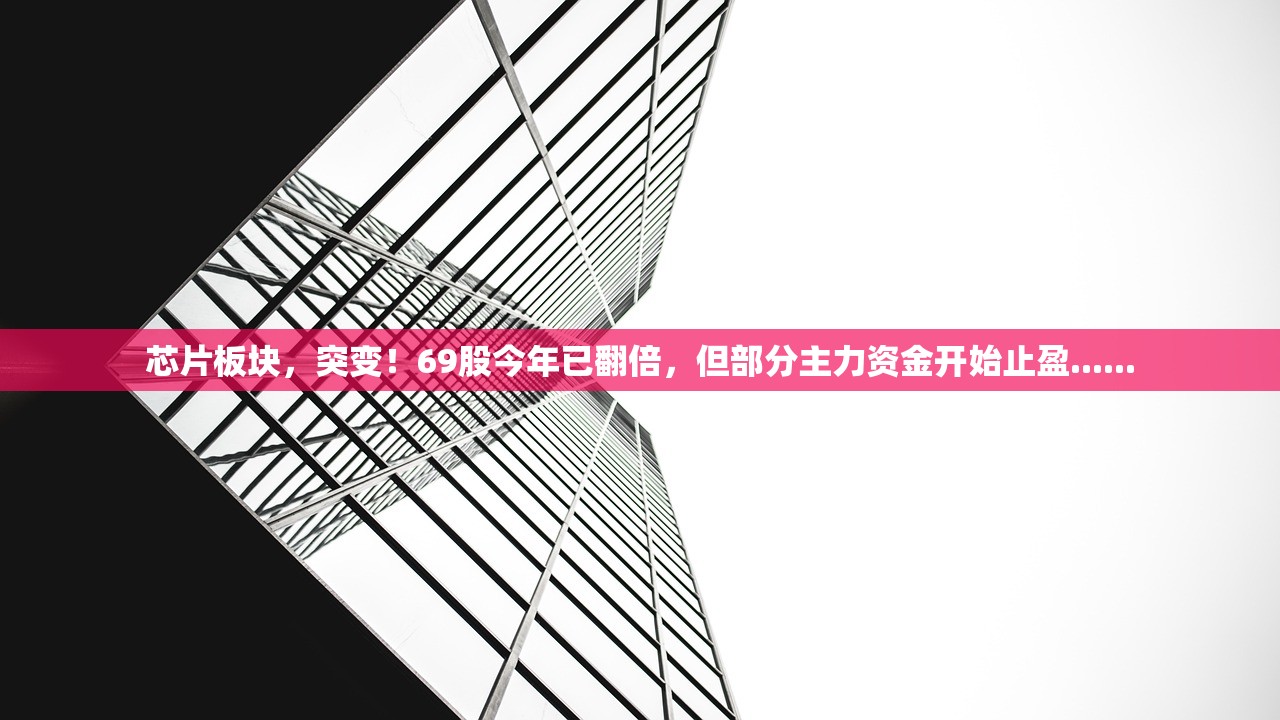 芯片板块，突变！69股今年已翻倍	，但部分主力资金开始止盈......