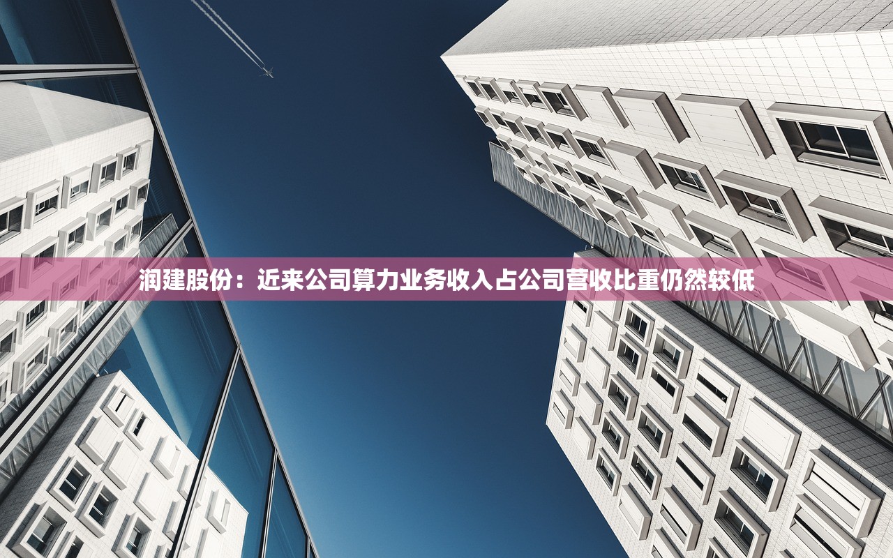 润建股份：近来公司算力业务收入占公司营收比重仍然较低