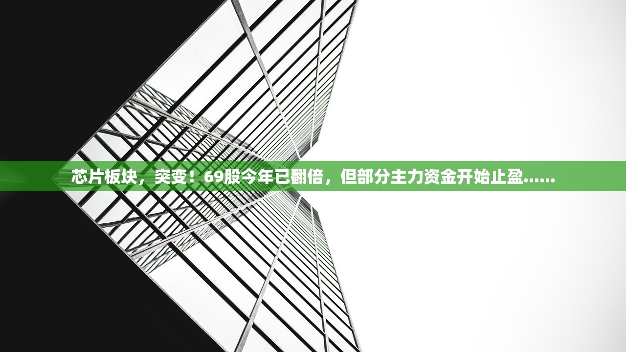 芯片板块，突变！69股今年已翻倍	，但部分主力资金开始止盈......