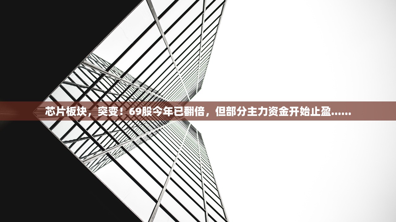 芯片板块	，突变！69股今年已翻倍，但部分主力资金开始止盈......