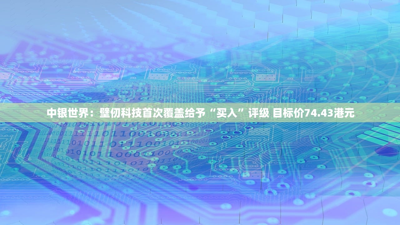 中银世界：壁仞科技首次覆盖给予“买入”评级 目标价74.43港元