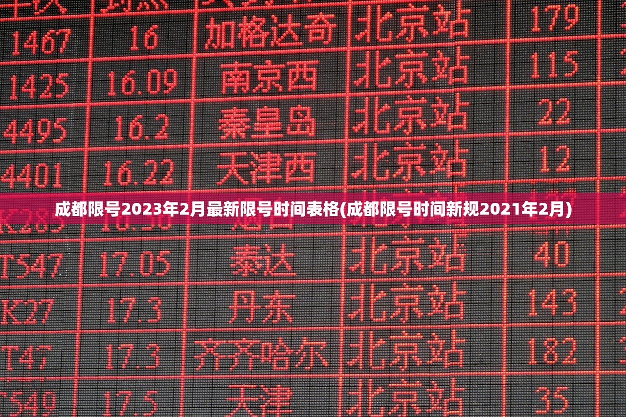 成都限号2023年2月最新限号时间表格(成都限号时间新规2021年2月) 成都限号2023年2月最新限号时间表格(成都限号时间新规2021年2月)