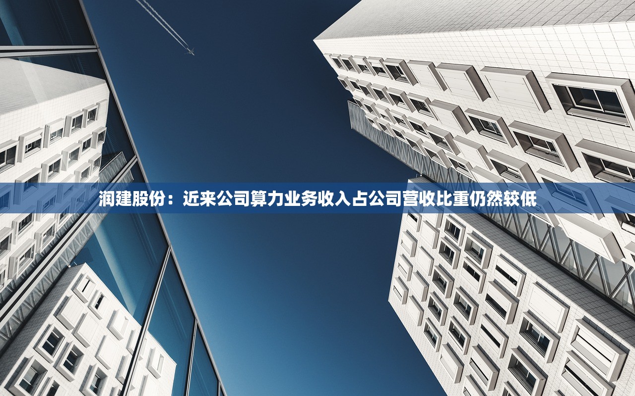 润建股份:近来公司算力业务收入占公司营收比重仍然较低 润建股份:近来公司算力业务收入占公司营收比重仍然较低